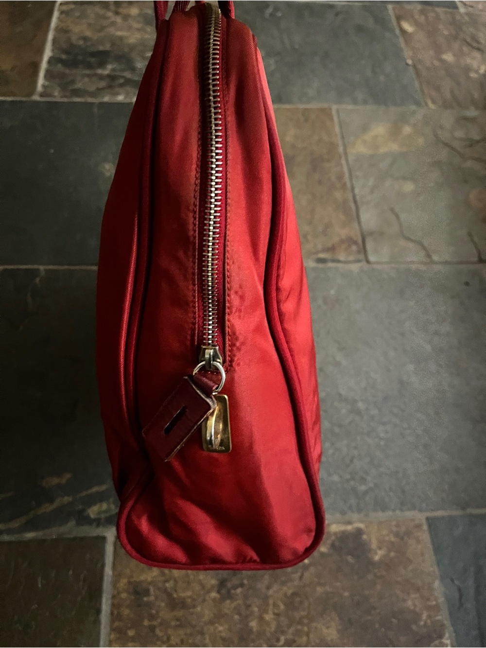 Prada Red Nylon Top Handle Bag - Picture 4 of 12